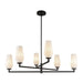 Alora - CH424135MBOP - Six Light Chandelier - Krysta - Matte Black/Opal Glass