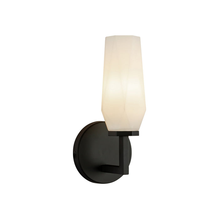 Alora - WV424110MBOP - One Light Wall Vanity - Krysta - Matte Black/Opal Glass