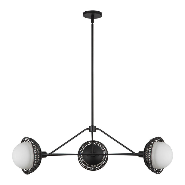 Alora - CH490340MBOP - Three Light Chandelier - Perth - Matte Black/Opal Glass