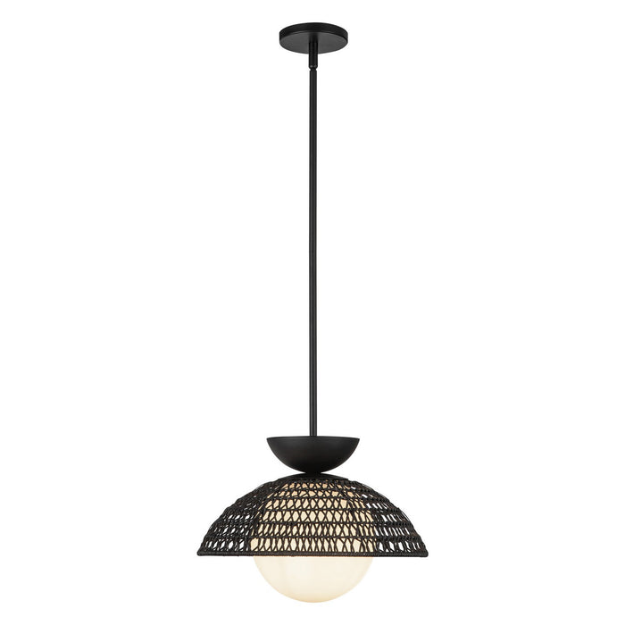 Alora - PD490114MBOP - One Light Pendant - Perth - Matte Black/Opal Glass