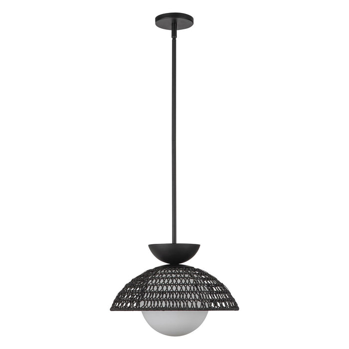 Alora - PD490114MBOP - One Light Pendant - Perth - Matte Black/Opal Glass