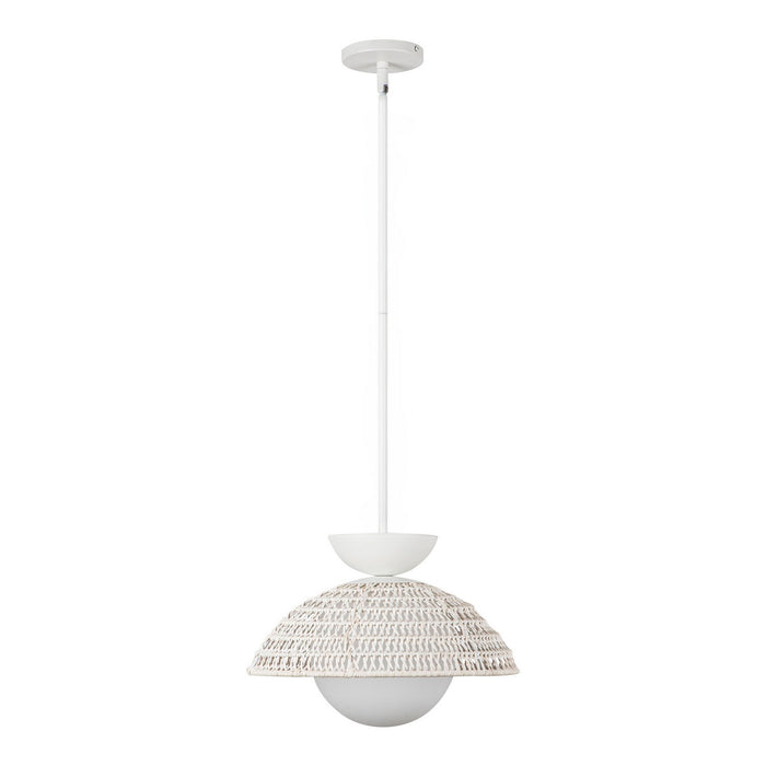 Alora - PD490114WHOP - One Light Pendant - Perth - White/Opal Glass