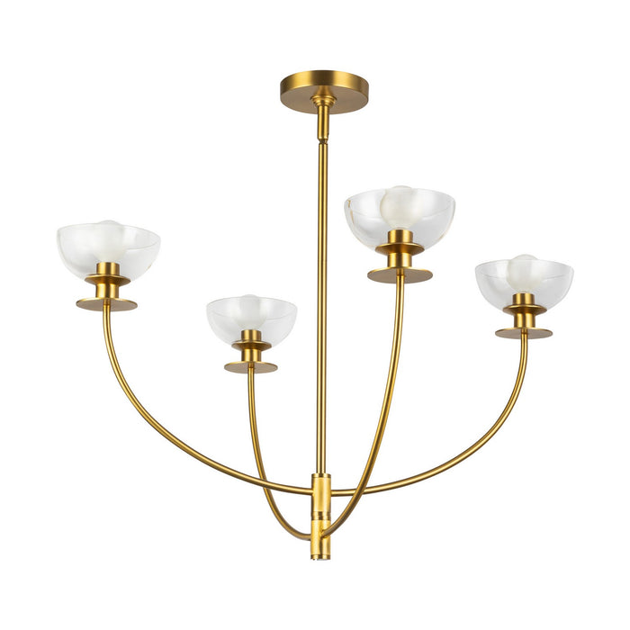 Alora - CH515226BGCL - Four Light Chandelier - Sylvia - Brushed Gold/Clear Glass