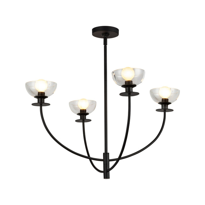 Alora - CH515226MBCL - Four Light Chandelier - Sylvia - Matte Black/Clear Glass