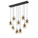 Savoy House - 1-2185-9-103 - Nine Light Linear Chandelier - Portinatx - Satin Black with Hammered Gold