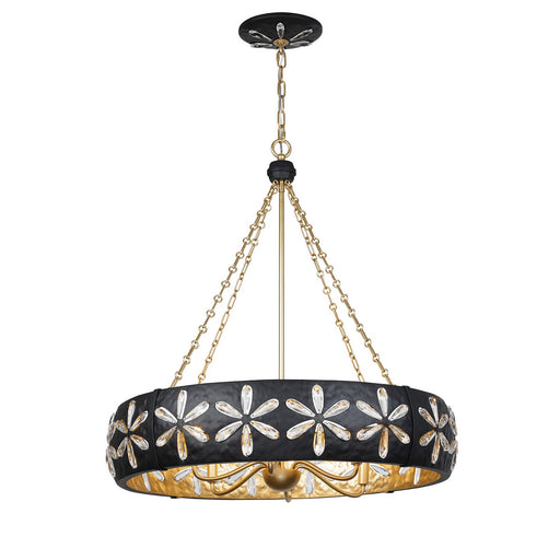 Savoy House - 1-2493-6-104 - Six Light Chandelier - Venice - Metropolis Black and Gold