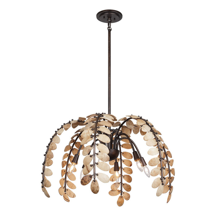 Savoy House - 1-2579-6-26 - Six Light Chandelier - Grecian - Champagne Mist with Coconut Shell