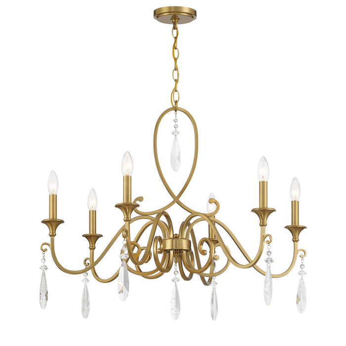 Savoy House - 1-2700-6-322 - Six Light Chandelier - Fairchild - Warm Brass