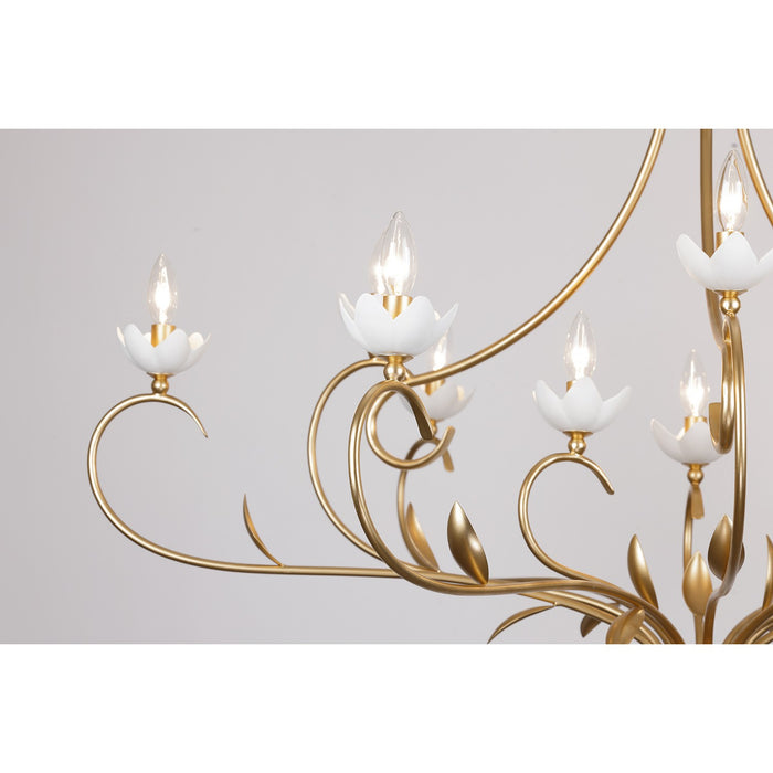 Savoy House - 1-5186-12-59 - 12 Light Chandelier - Muse - French Gold and White Cashmere