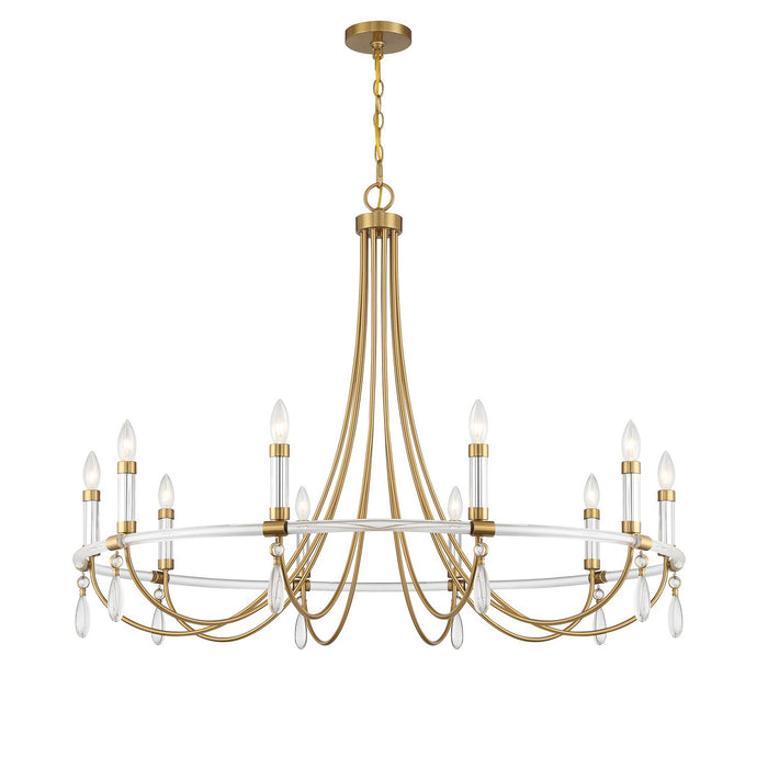 Savoy House - 1-7712-10-195 - Ten Light Chandelier - Mayfair - Warm Brass and Chrome