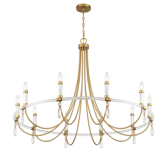 Savoy House - 1-7712-10-195 - Ten Light Chandelier - Mayfair - Warm Brass and Chrome