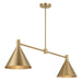 Savoy House - 1-8005-2-127 - Two Light Linear Chandelier - Pharos - Noble Brass