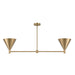 Savoy House - 1-8005-2-127 - Two Light Linear Chandelier - Pharos - Noble Brass