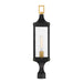 Savoy House - 5-278-144 - One Light Outdoor Post Lantern - Glendale - Matte Black and Weathered Brushed Brass