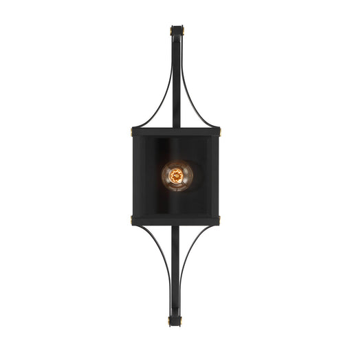 Savoy House - 5-472-144 - One Light Outdoor Wall Lantern - Raeburn - Matte Black and Weathered Brushed Brass