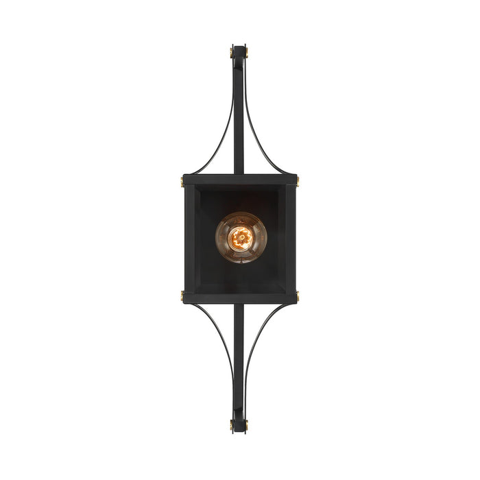 Savoy House - 5-474-144 - One Light Outdoor Wall Lantern - Raeburn - Matte Black and Weathered Brushed Brass