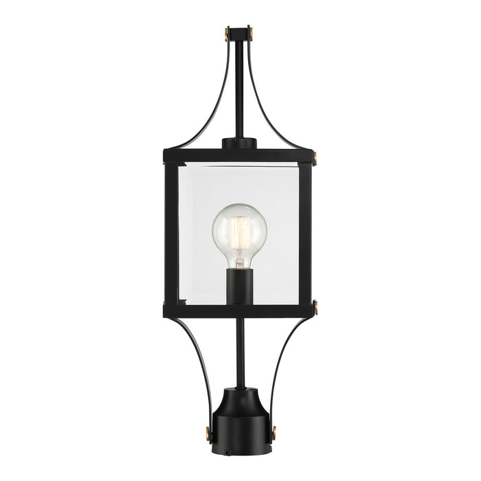 Savoy House - 5-476-144 - One Light Outdoor Post Lantern - Raeburn - Matte Black and Weathered Brushed Brass