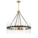 Savoy House - 7-1937-8-143 - Eight Light Pendant - Santiago - Matte Black with Warm Brass Accents