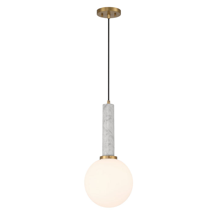 Savoy House - 7-2902-1-264 - One Light Pendant - Callaway - White Marble with Warm Brass