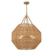 Savoy House - 7-5106-5-177 - Five Light Pendant - Selby - Burnished Brass and Rattan