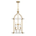 Savoy House - 7-7714-4-195 - Four Light Pendant - Mayfair - Warm Brass and Chrome