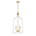 Savoy House - 7-7802-4-142 - Four Light Pendant - Sheffield - White with Warm Brass Accents