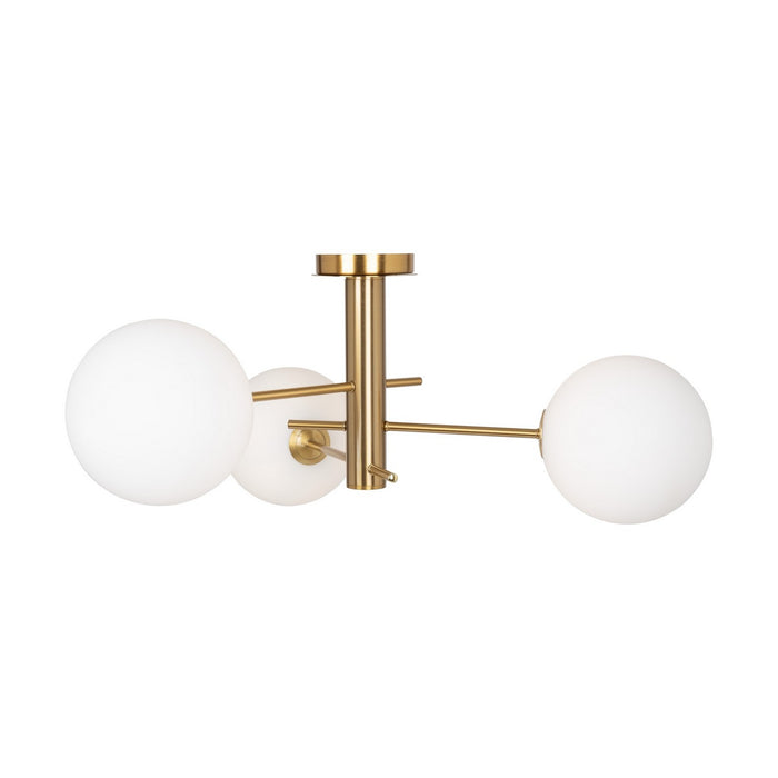 Artcraft - AC11763BR - Three Light Semi-Flush Mount - Aurelia - Brass