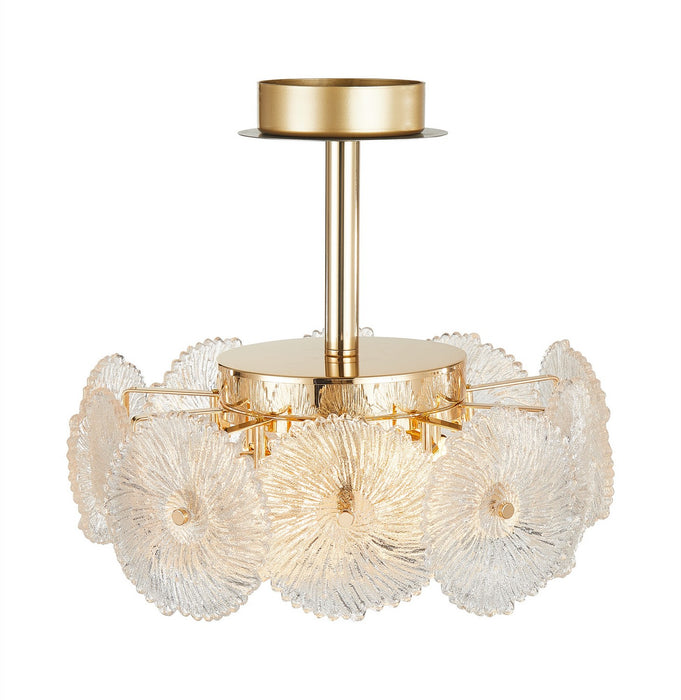 Artcraft - AC11965BR - Six Light Semi-Flush Mount - Bloom - Brass