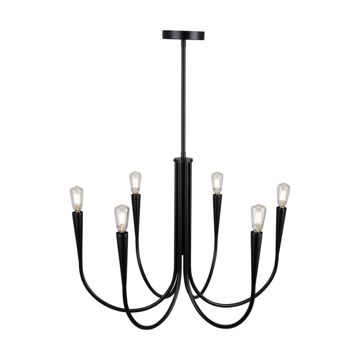 Artcraft - AC11926BK - Six Light Chandelier - Bronte - Black