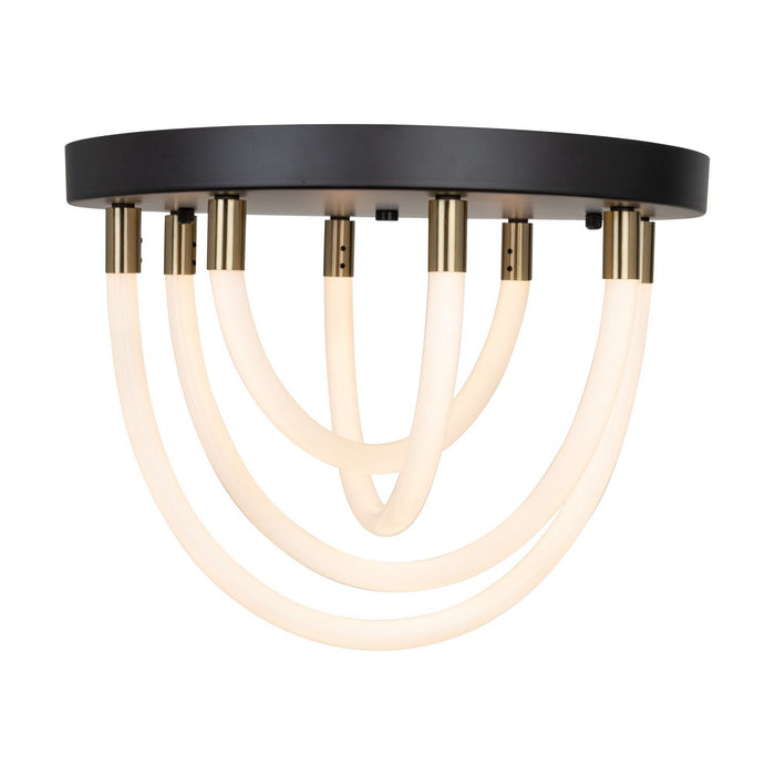 Artcraft - AC6811BK - LED Flush Mount - Cascata - Black and Brushed Brass