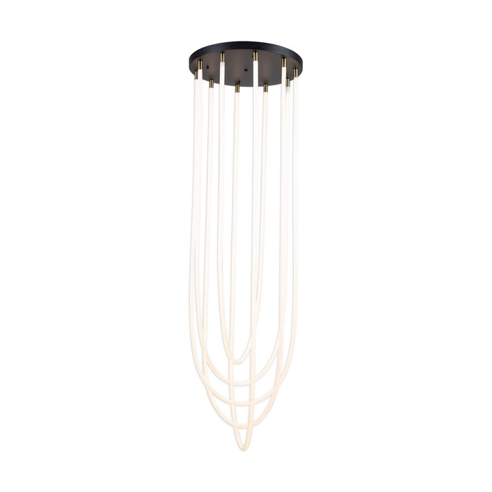 Artcraft - AC6812BK - LED Chandelier - Cascata - Black and Brushed Brass