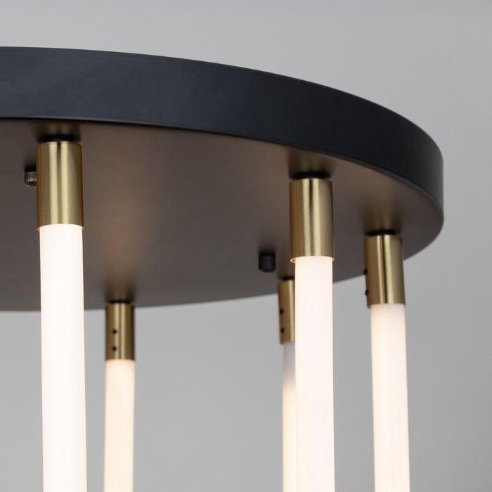 Artcraft - AC6812BK - LED Chandelier - Cascata - Black and Brushed Brass