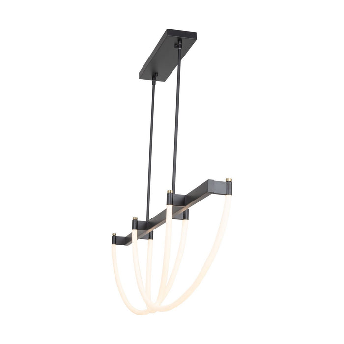 Artcraft - AC6813BK - LED Island Pendant - Cascata - Black and Brushed Brass