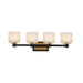 Artcraft - AC11694BB - Four Light Bathroom Vanity - Lyndon - Black and Brushed Brass