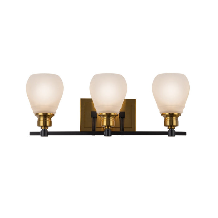 Artcraft - AC11683BB - Three Light Bathroom Vanity - Nelson - Brass & Black