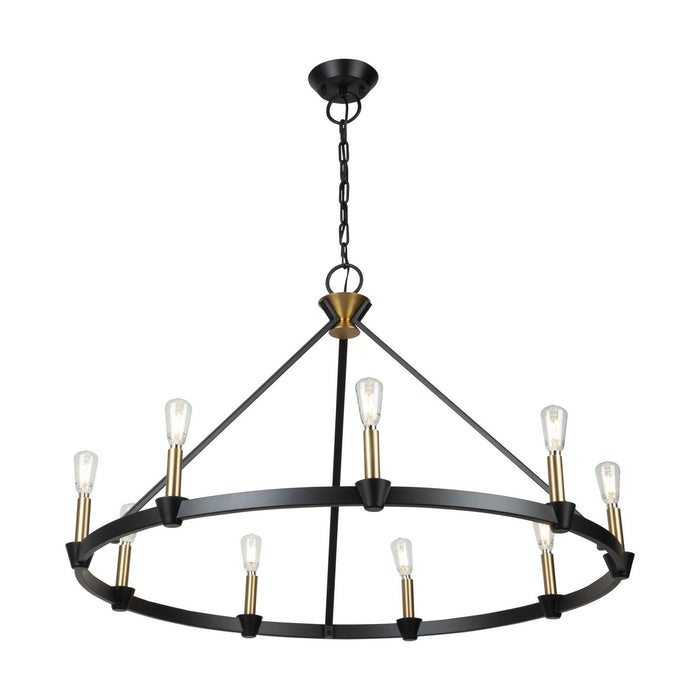 Artcraft - AC11989BB - Nine Light Chandelier - Notting Hill - Black and Brushed Brass