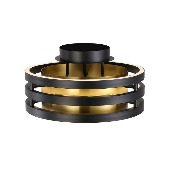 Artcraft - AC6752BB - LED Semi-Flush Mount - Toledo - Black and Brushed Brass