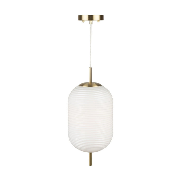 Artcraft - AC10631BR - One Light Pendant - Vita - White, Brass