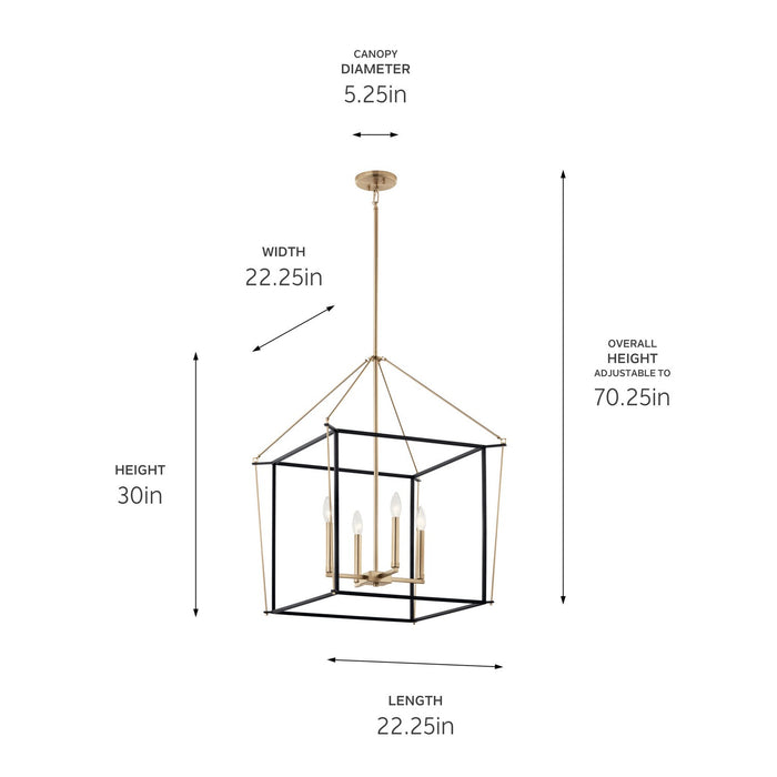 Kichler - 52627CPZ - Four Light Foyer Pendant - Eisley - Champagne Bronze