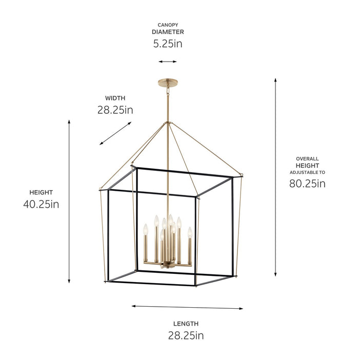 Kichler - 52628CPZ - Eight Light Foyer Pendant - Eisley - Champagne Bronze