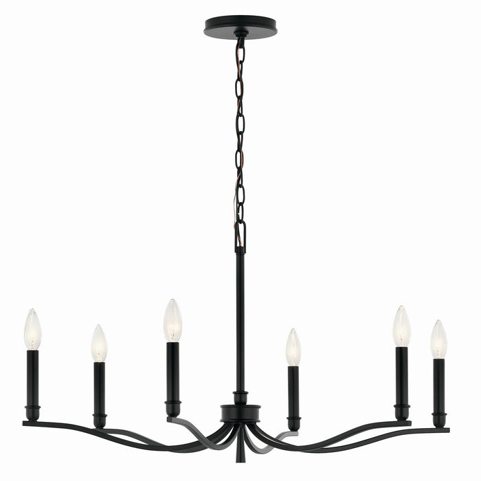 Kichler - 52695BK - Six Light Chandelier - Malene - Black