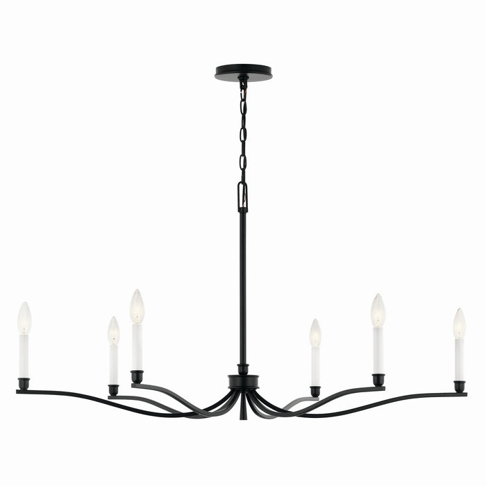 Kichler - 52696BK - Six Light Chandelier - Malene - Black