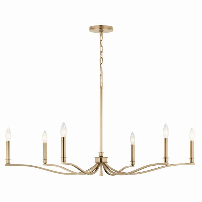 Kichler - 52696CPZ - Six Light Chandelier - Malene - Champagne Bronze