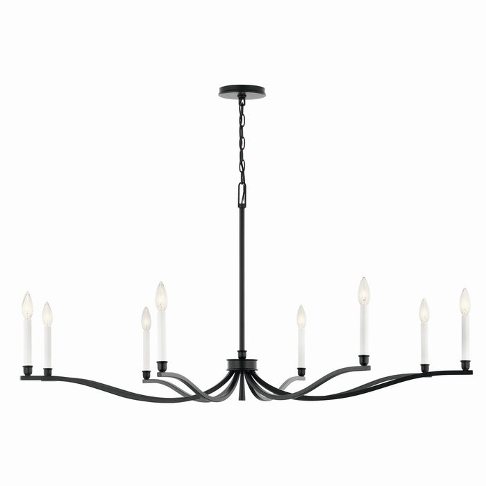 Kichler - 52697BK - Eight Light Chandelier - Malene - Black