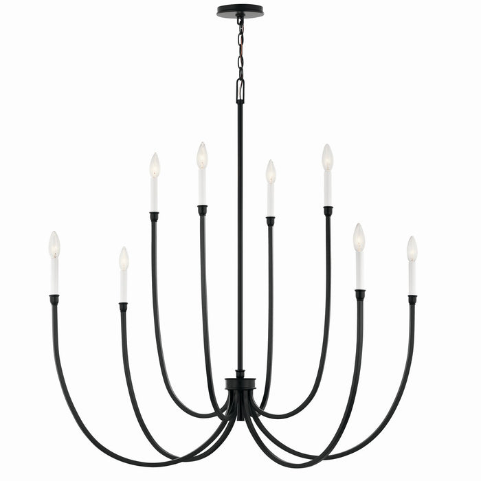 Kichler - 52699BK - Eight Light Foyer Chandelier - Malene - Black