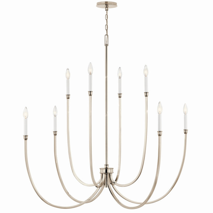 Kichler - 52699PN - Eight Light Foyer Chandelier - Malene - Polished Nickel