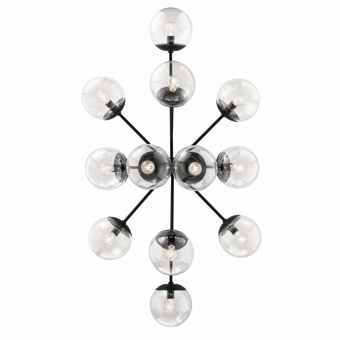 Kichler - 52703BKCLR - 12 Light Linear Chandelier Convertible - Silvarious - Black