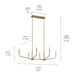 Kichler - 52721CPZ - Six Light Linear Chandelier - Madden - Champagne Bronze