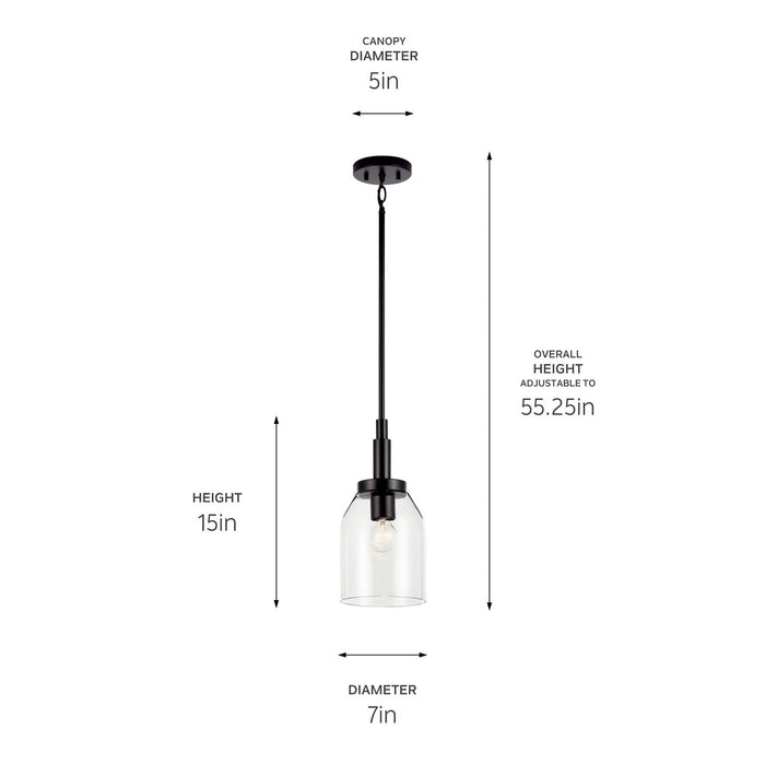 Kichler - 52725BK - One Light Mini Pendant - Madden - Black