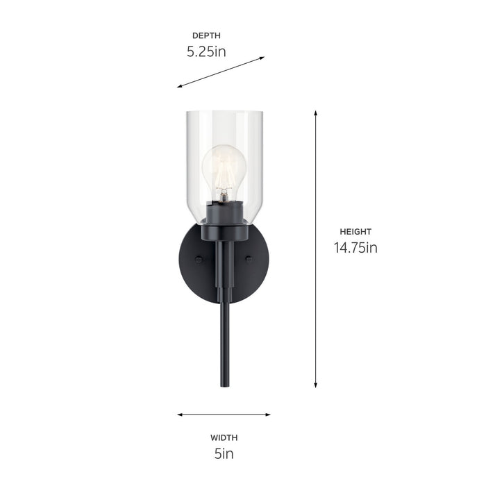 Kichler - 55183BK - One Light Wall Sconce - Madden - Black